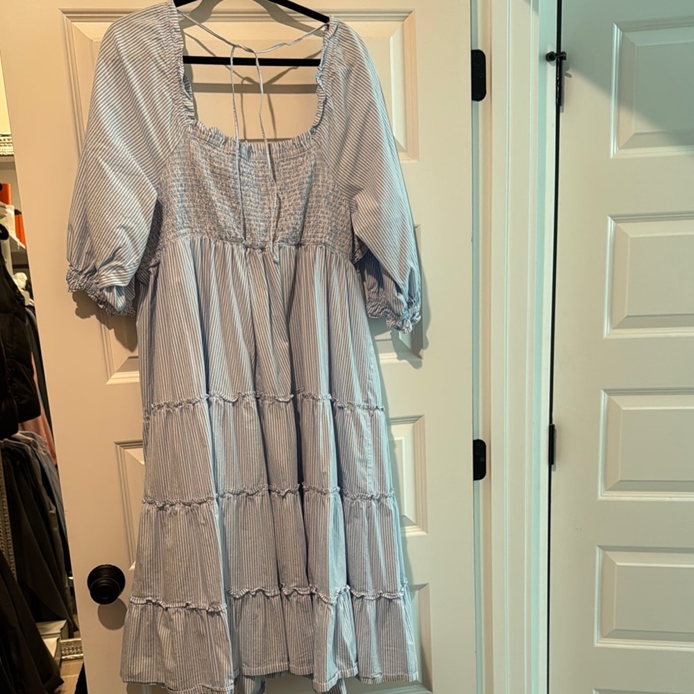 Blue and White Striped nap Dress - Picture 5 of 5